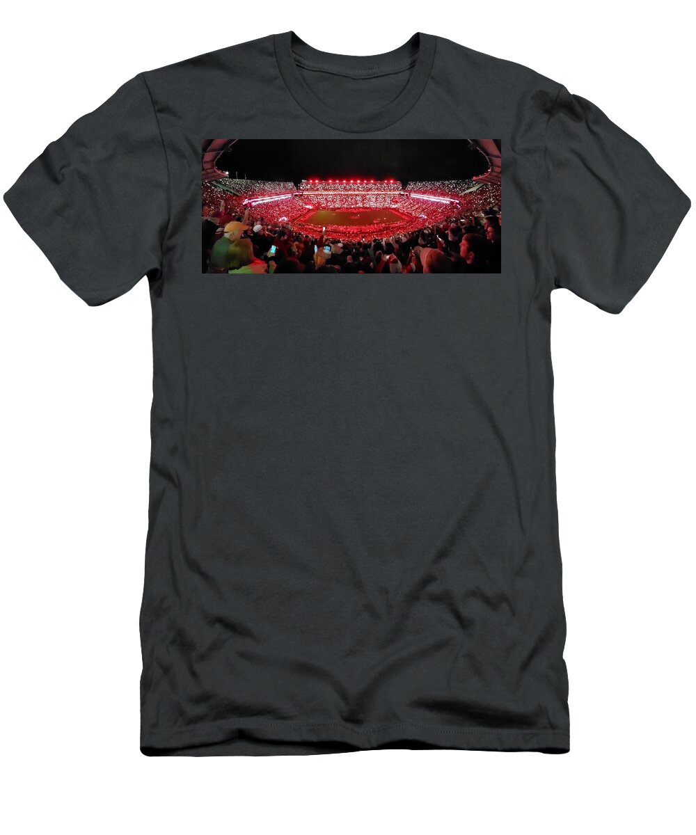 Gameday T-Shirt featuring the photograph Night Panorama Bryant-Denny Stadium by Kenny Glover