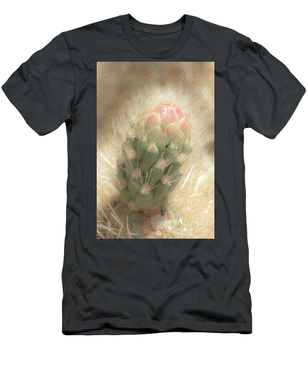 Cactus T-Shirt featuring the photograph 1630 Watercolor Cactus Blossom by Kenneth Johnson