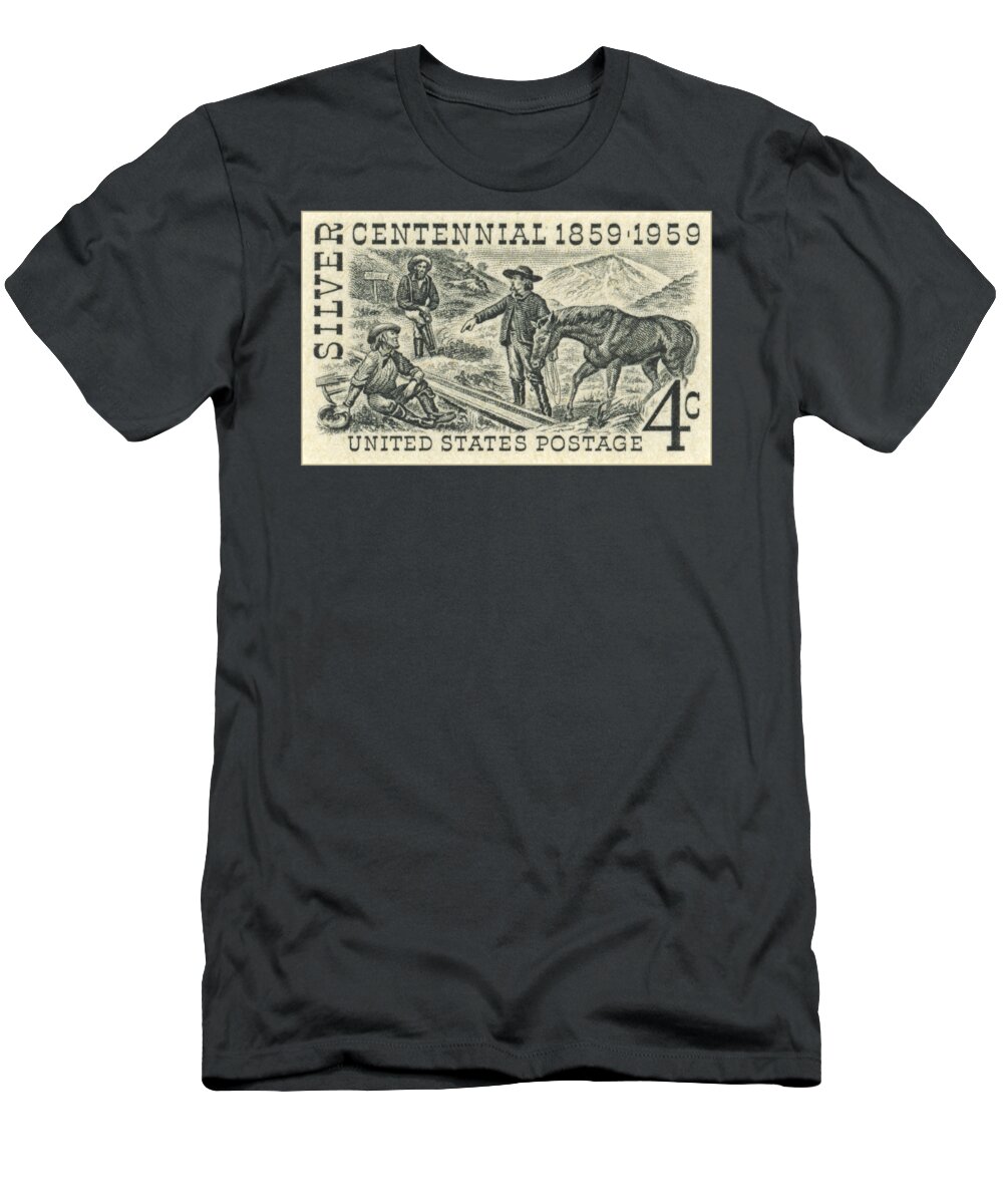 Postage T-Shirt featuring the photograph 1959 Silver Postage Stamp by Greg Joens