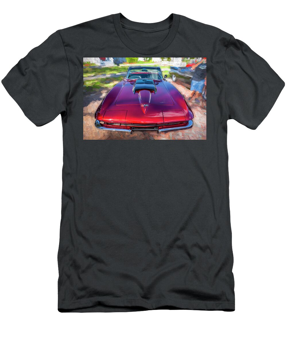 1964 T-Shirt featuring the photograph 1964 Red Chevrolet Corvette Big Block Coupe X184 by Rich Franco