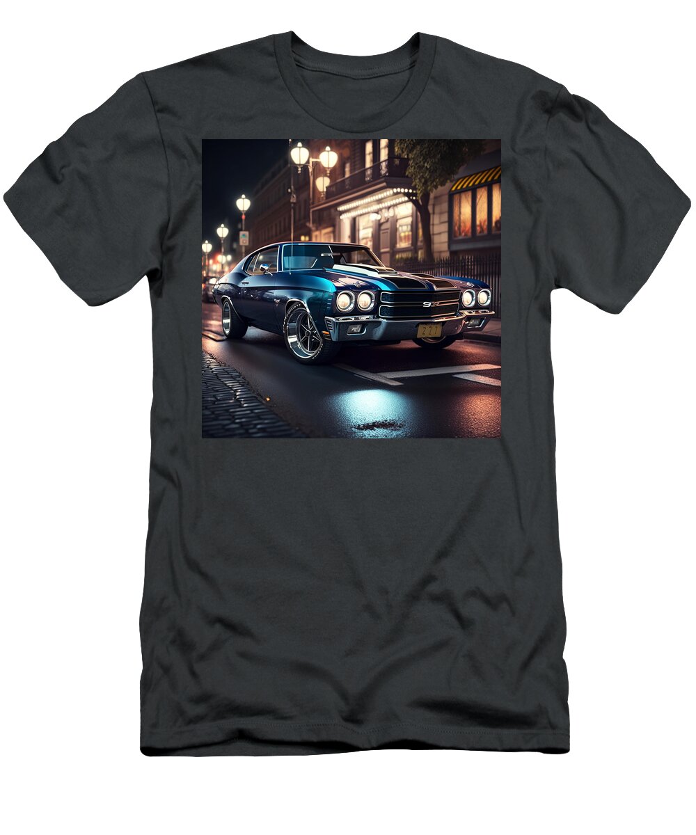 1970s T-Shirt featuring the digital art 1970 Chevelle SS 454 by John Carothers