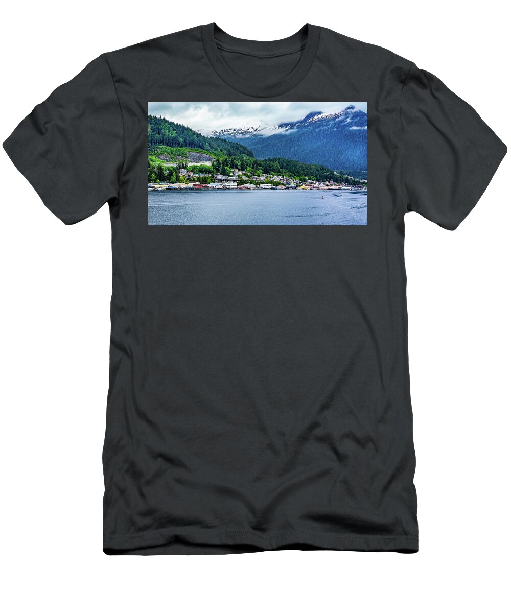 Ketchikan T-Shirt featuring the digital art Ketchikan Alaska by SnapHappy Photos