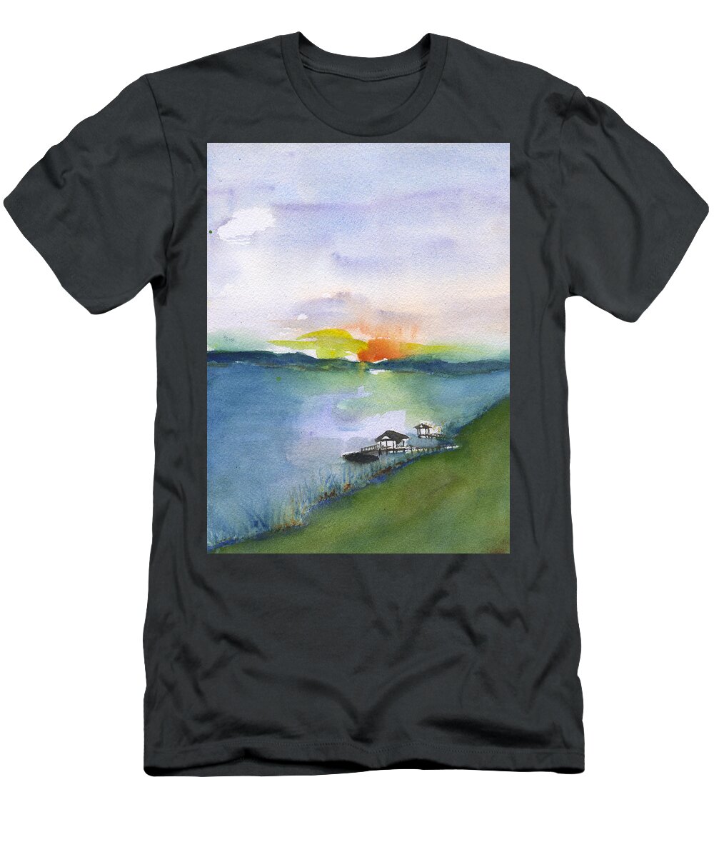 May River Sunset T-Shirt featuring the painting May River Sunset #2 by Frank Bright