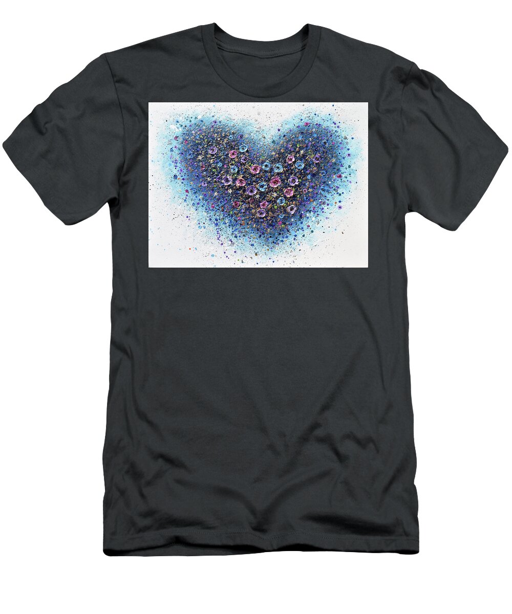 Heart T-Shirt featuring the painting One Love by Amanda Dagg