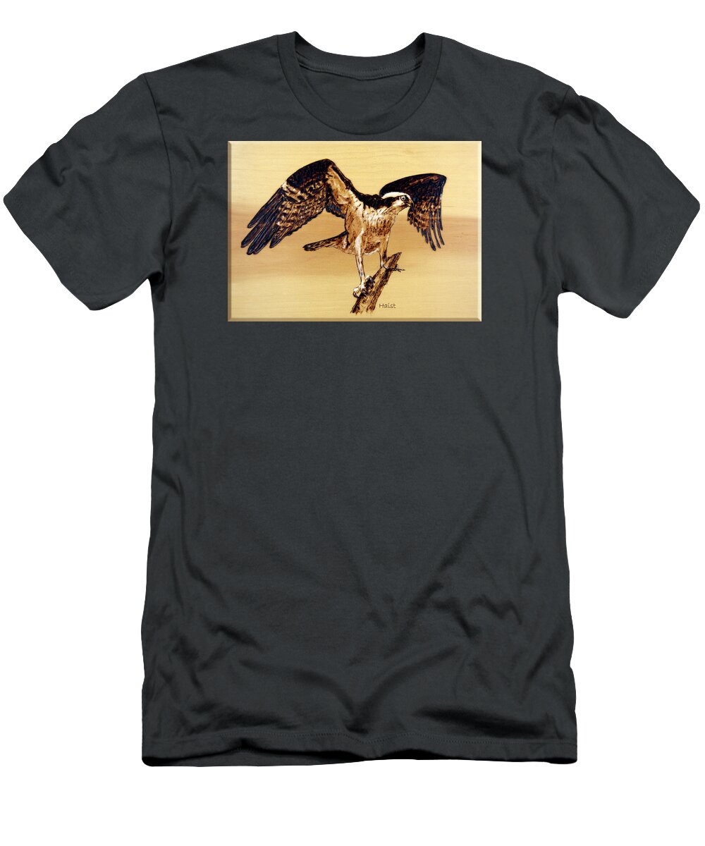 Osprey T-Shirt featuring the pyrography Osprey #2 by Ron Haist