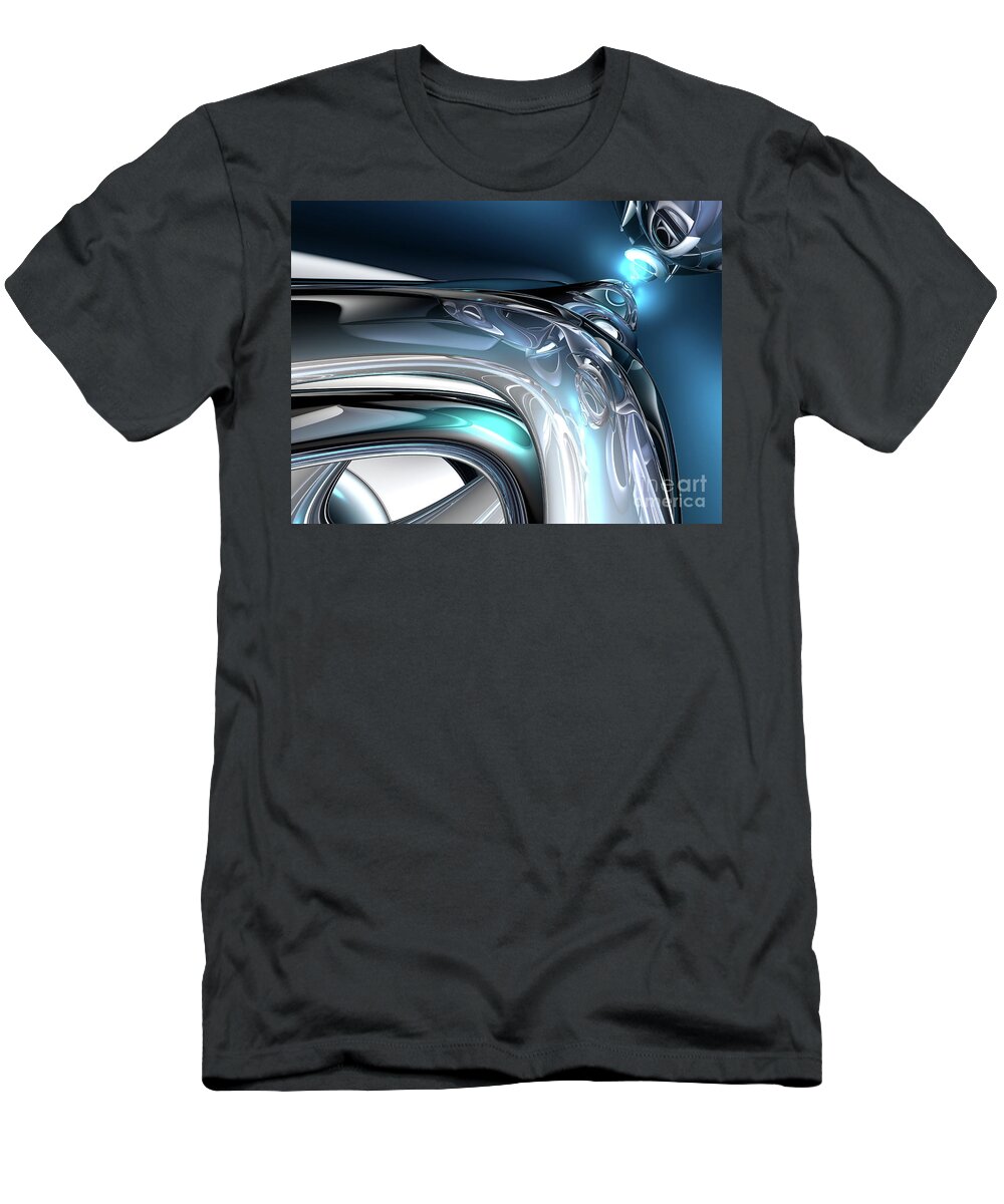 Abstract T-Shirt featuring the digital art Reflections of Blue by Phil Perkins