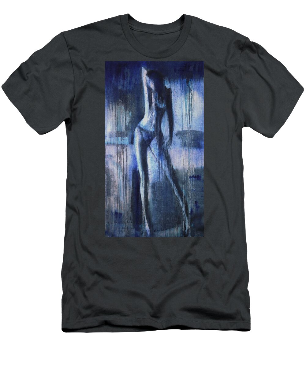 Beautiful T-Shirt featuring the painting Sea Of Love by Jarmo Korhonen aka Jarko