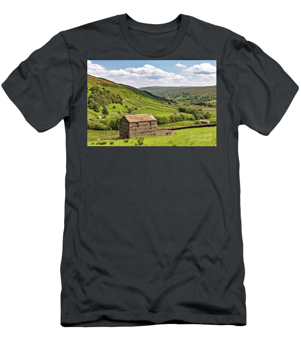 Barns T-Shirt featuring the photograph Thwaite, Swaledale #2 by Tom Holmes Photography