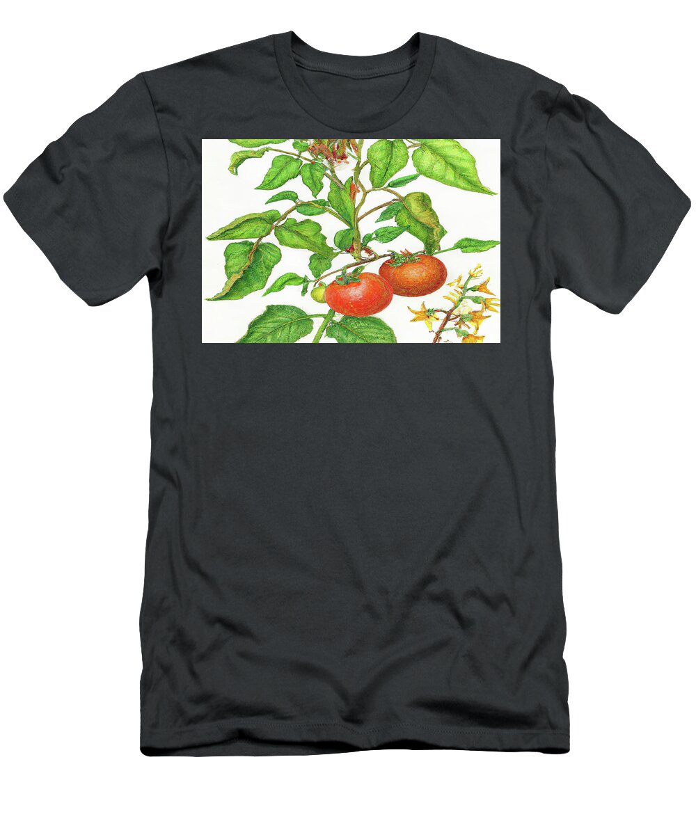 Two Tomatoes T-Shirt featuring the digital art 2 Two Tomatoes 2 a by Cathy Anderson