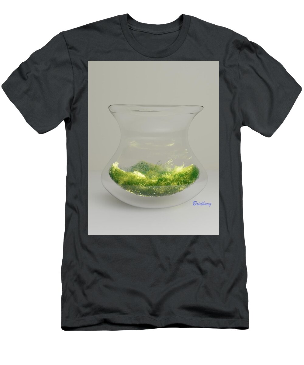 Nft T-Shirt featuring the digital art 201 Spittoon Waves 2 by David Bridburg