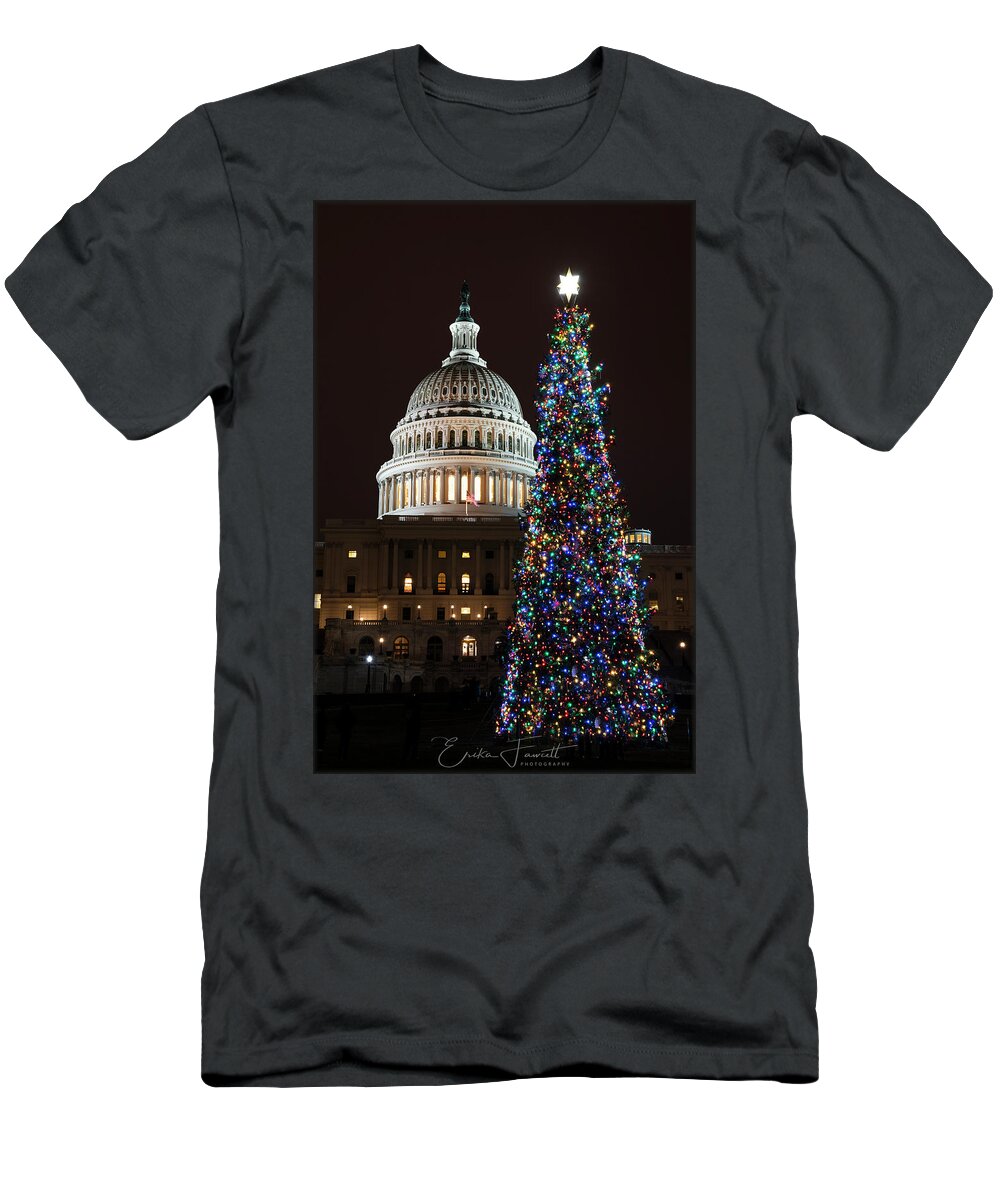 Christmas T-Shirt featuring the photograph 2018 Capitol Tree by Erika Fawcett