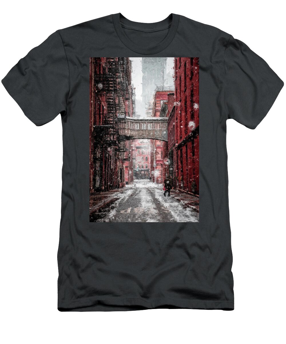 Building T-Shirt featuring the digital art Winter Story #228 by TintoDesigns