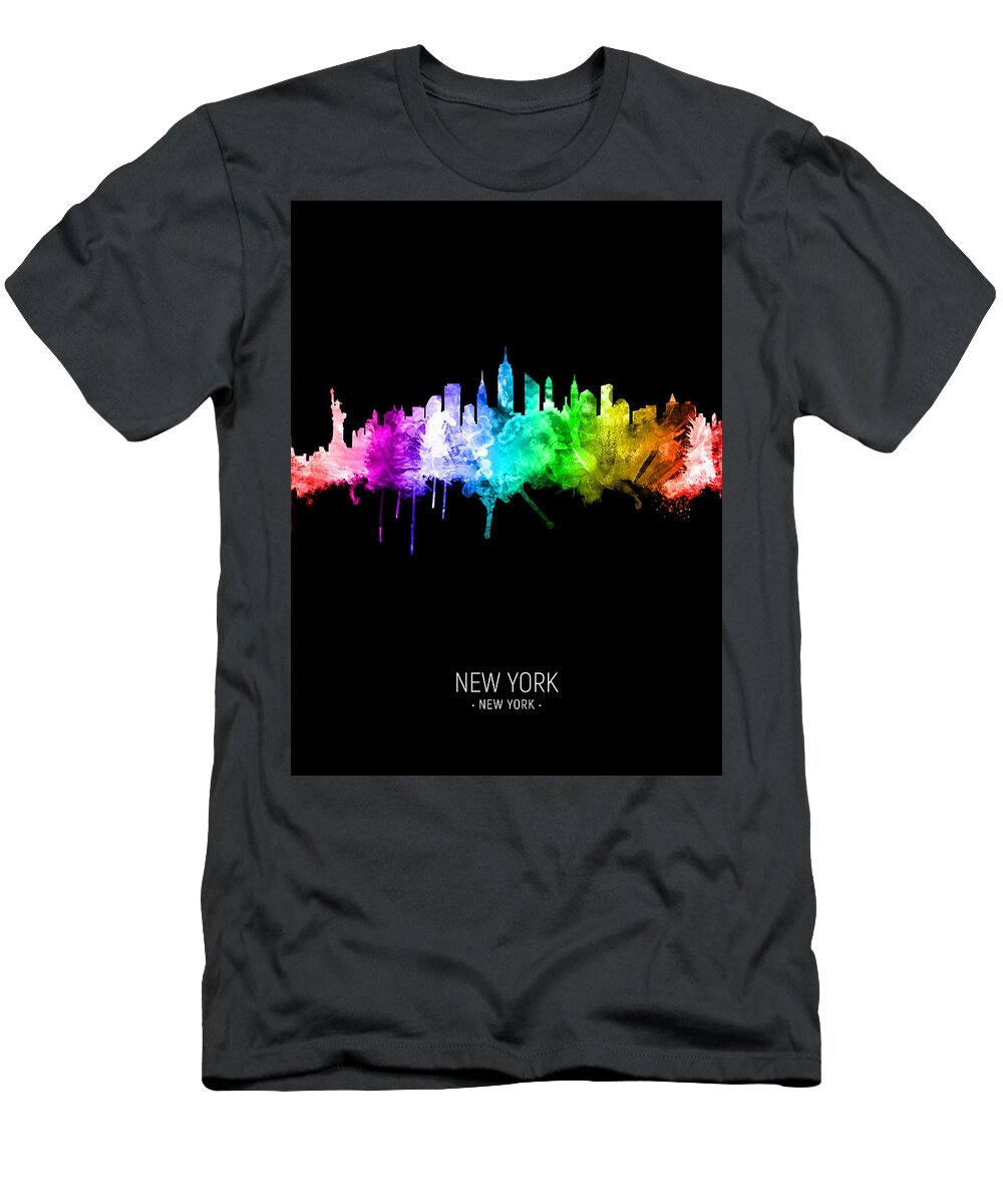 New York T-Shirt featuring the digital art New York City Skyline #23 by Michael Tompsett