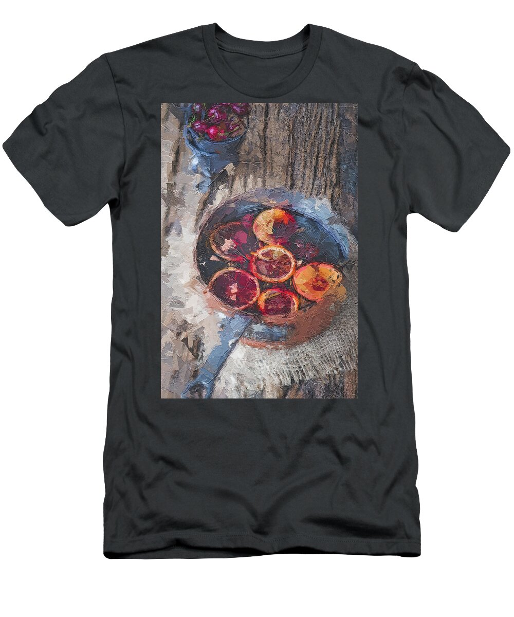 Background T-Shirt featuring the digital art Winter Story #239 by TintoDesigns
