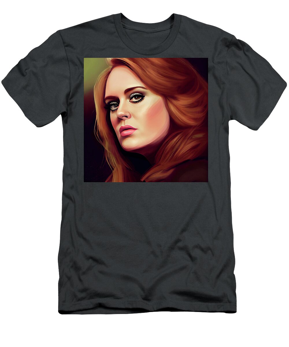 Adele T-Shirt featuring the digital art British singer songwriter Adele #3 by Tim Hill