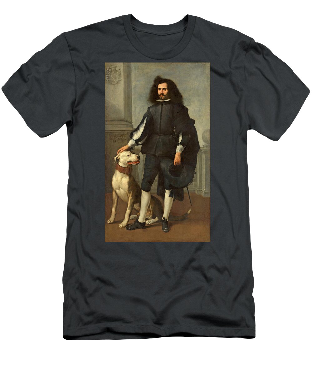 Bartolome Esteban Murillo T-Shirt featuring the painting Don Andres de Andrade y la Cal #4 by Bartolome Esteban Murillo