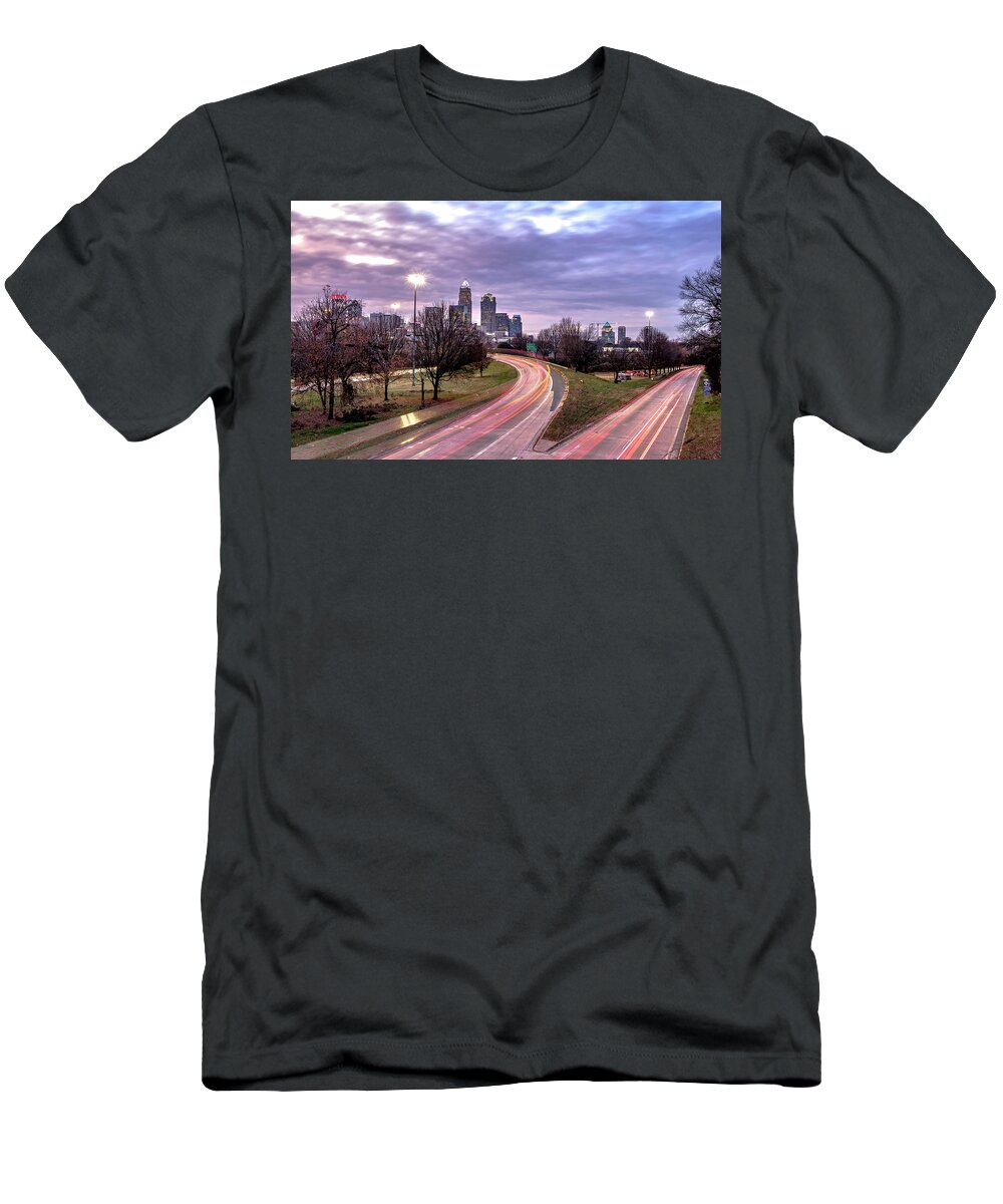 North Carolina T-Shirt featuring the photograph Downtown of Charlotte North Carolina skyline #3 by Alex Grichenko