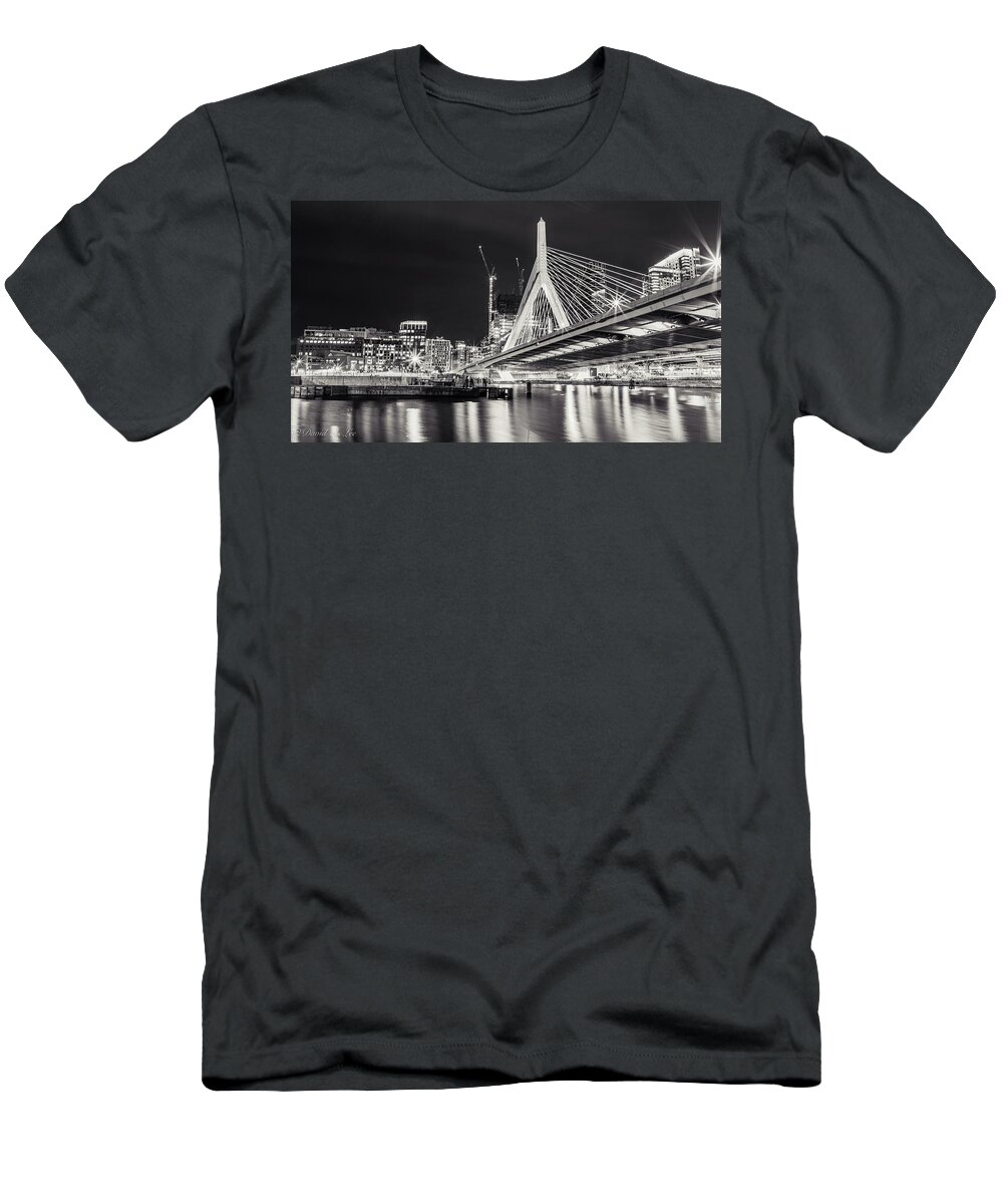 Cityscape T-Shirt featuring the photograph Leonard P. Zakim Bridge #3 by David Lee