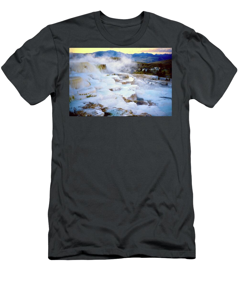  T-Shirt featuring the photograph Mammoth Terraces by Gordon James