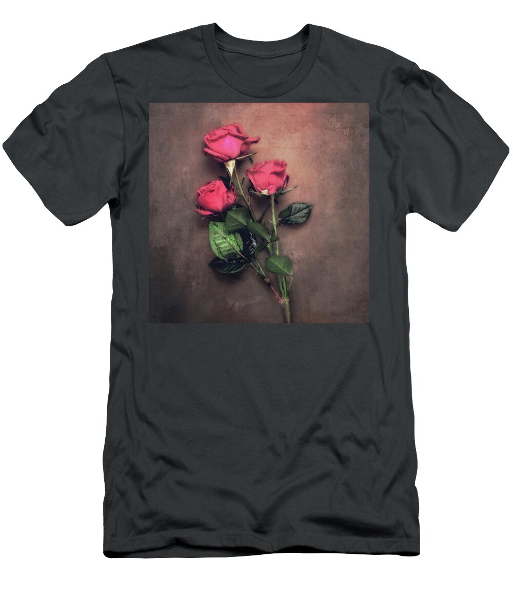 Rose T-Shirt featuring the photograph 3 Roses by Steve Kelley