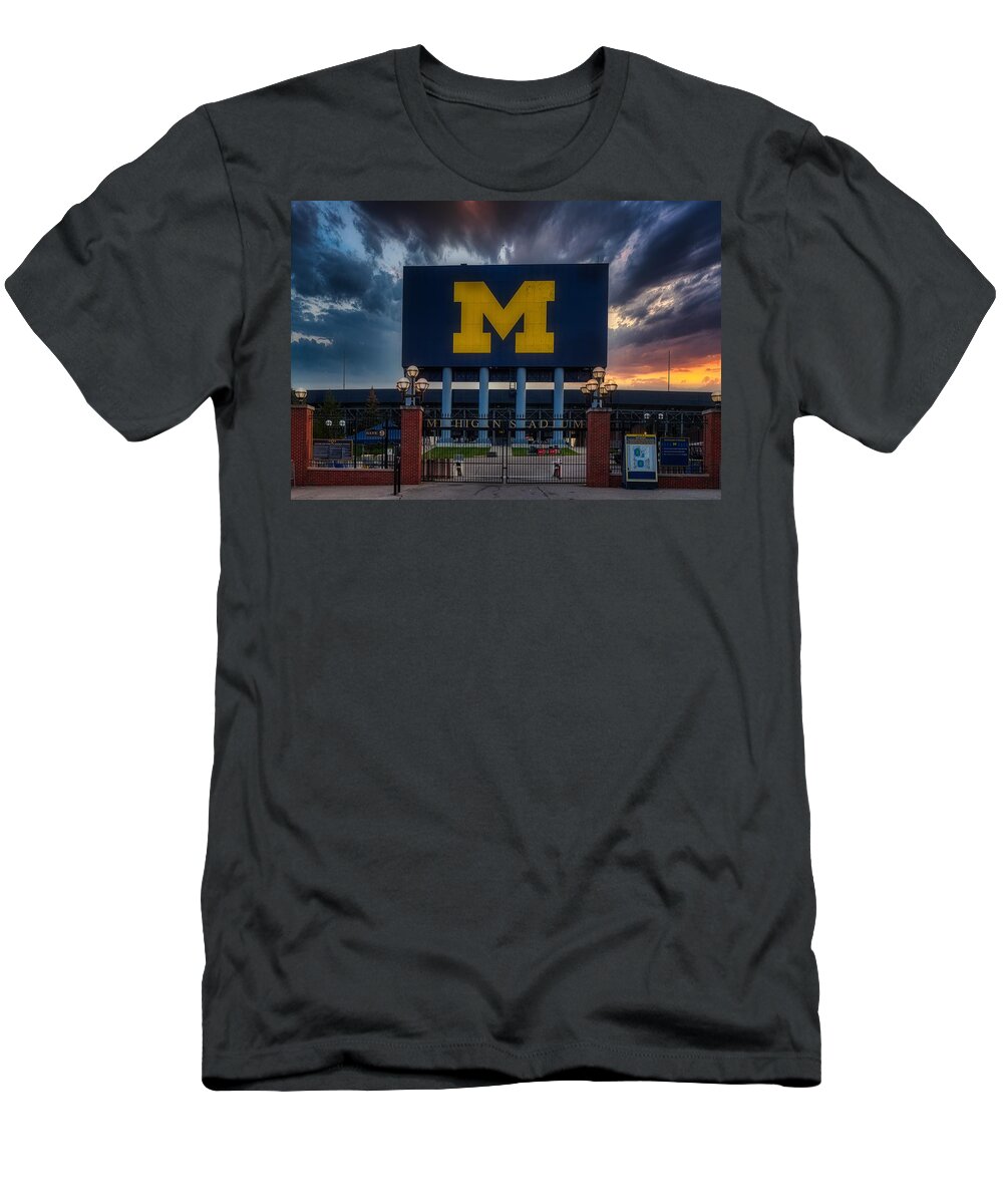 Michigan Stadium T-Shirt featuring the photograph The Big House #3 by Mountain Dreams