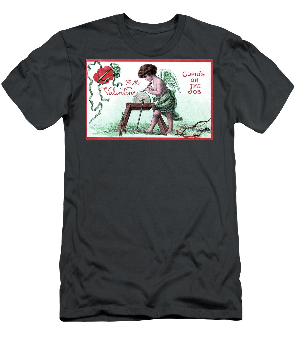 Vintage T-Shirt featuring the drawing Vintage Valentine #3 by Pete Klinger