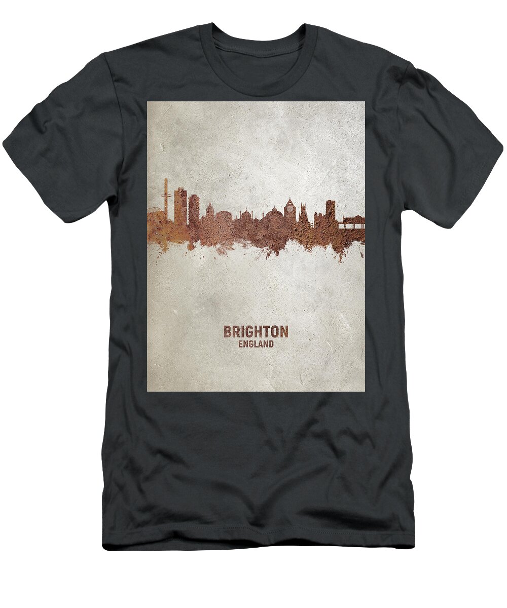 Brighton T-Shirt featuring the digital art Brighton England Skyline #33 by Michael Tompsett