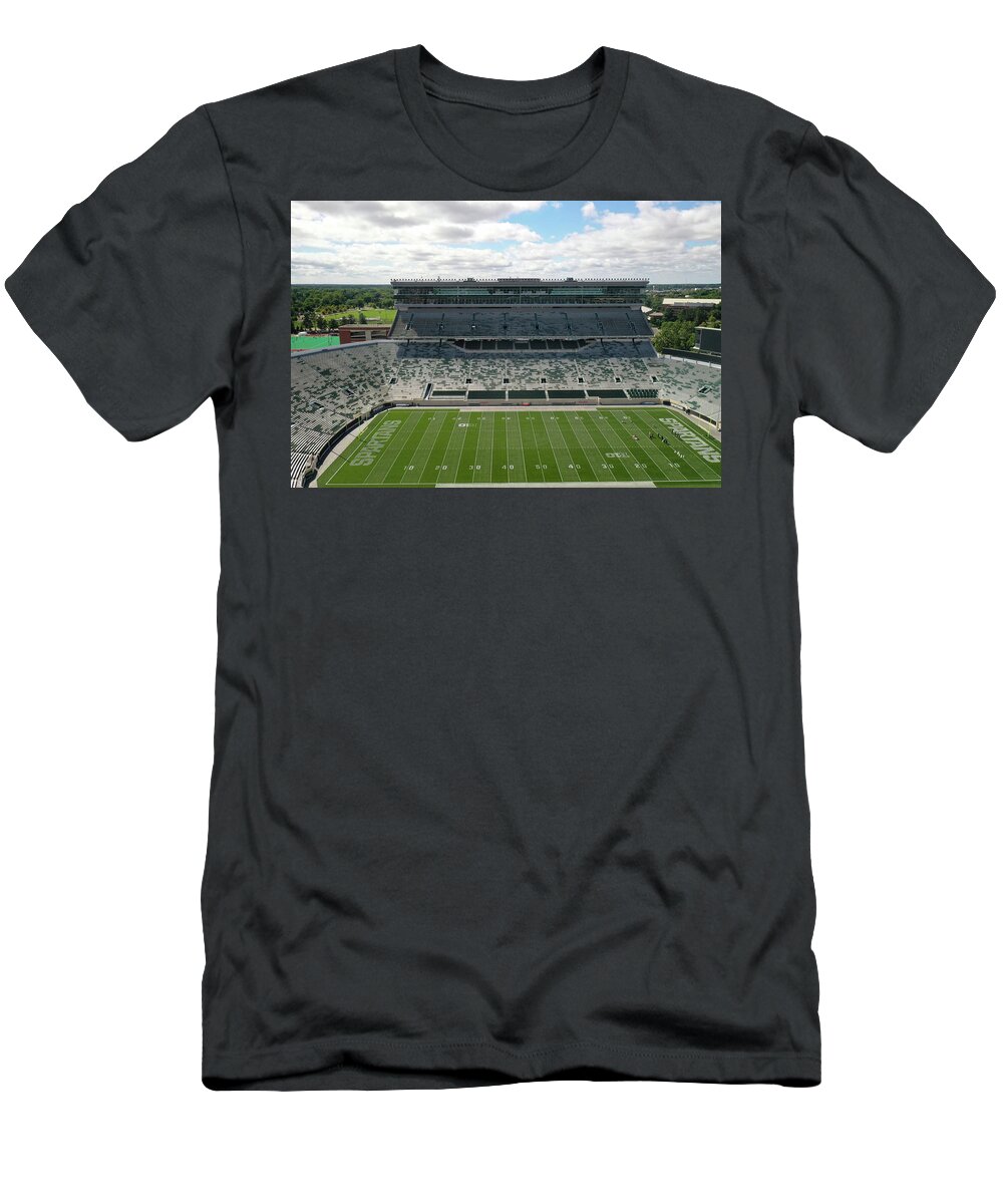 Spartan Stadium Inside T-Shirt featuring the photograph Spartan Stadium at Michigan State University in East Lansing Michigan #35 by Eldon McGraw
