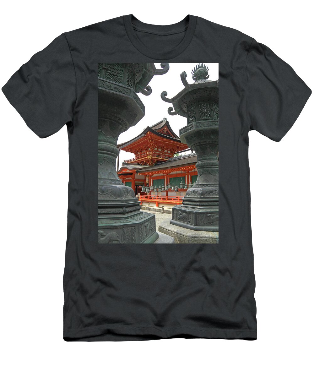 Kasuga Taisha Shrine T-Shirt featuring the photograph Kasuga Taisha Shrine - Nara, Japan by Richard Krebs