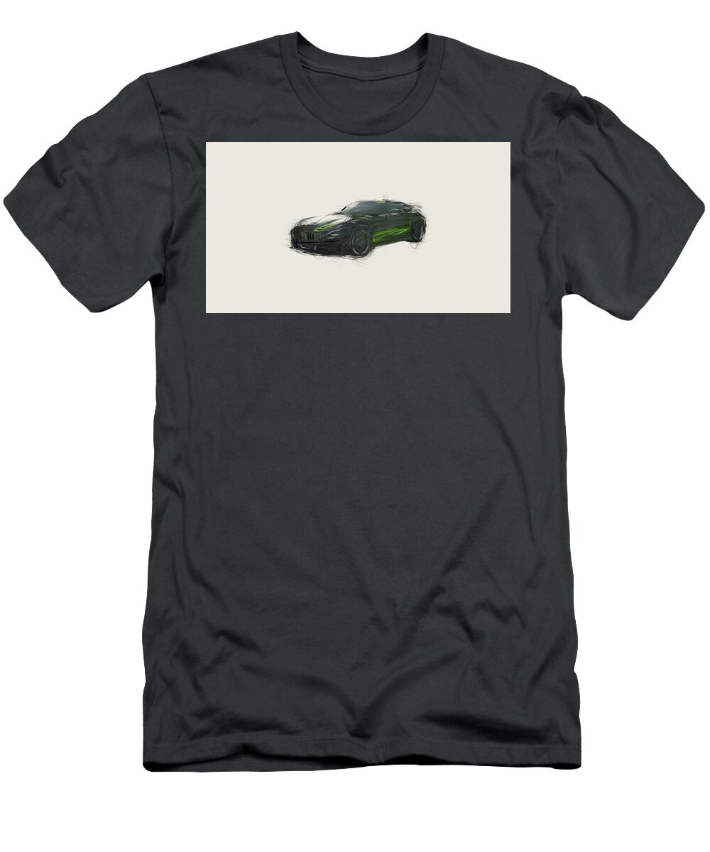 Mercedes T-Shirt featuring the digital art Mercedes AMG GT R PRO Car Drawing #4 by CarsToon Concept