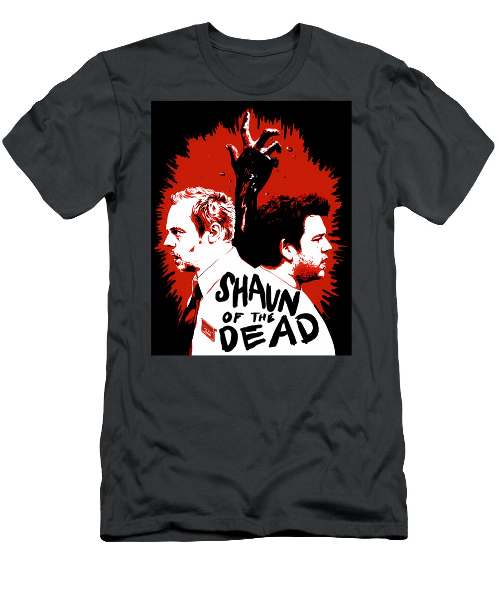 Shaun T-Shirt featuring the digital art Shaun Of The Dead Poster #4 by Sibainu