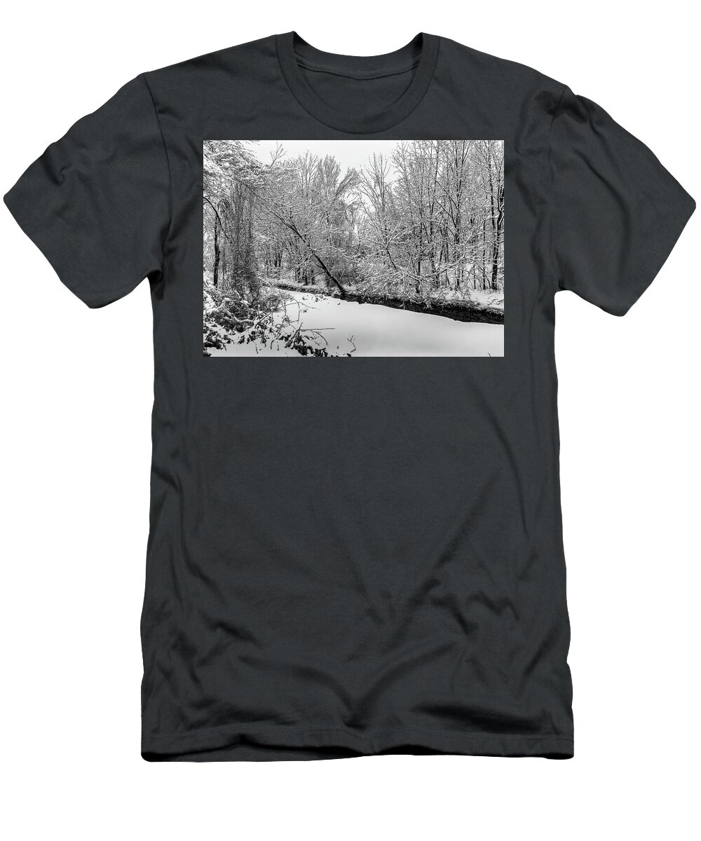 Winter T-Shirt featuring the photograph Trees in Winter's Snow #4 by Alan Goldberg
