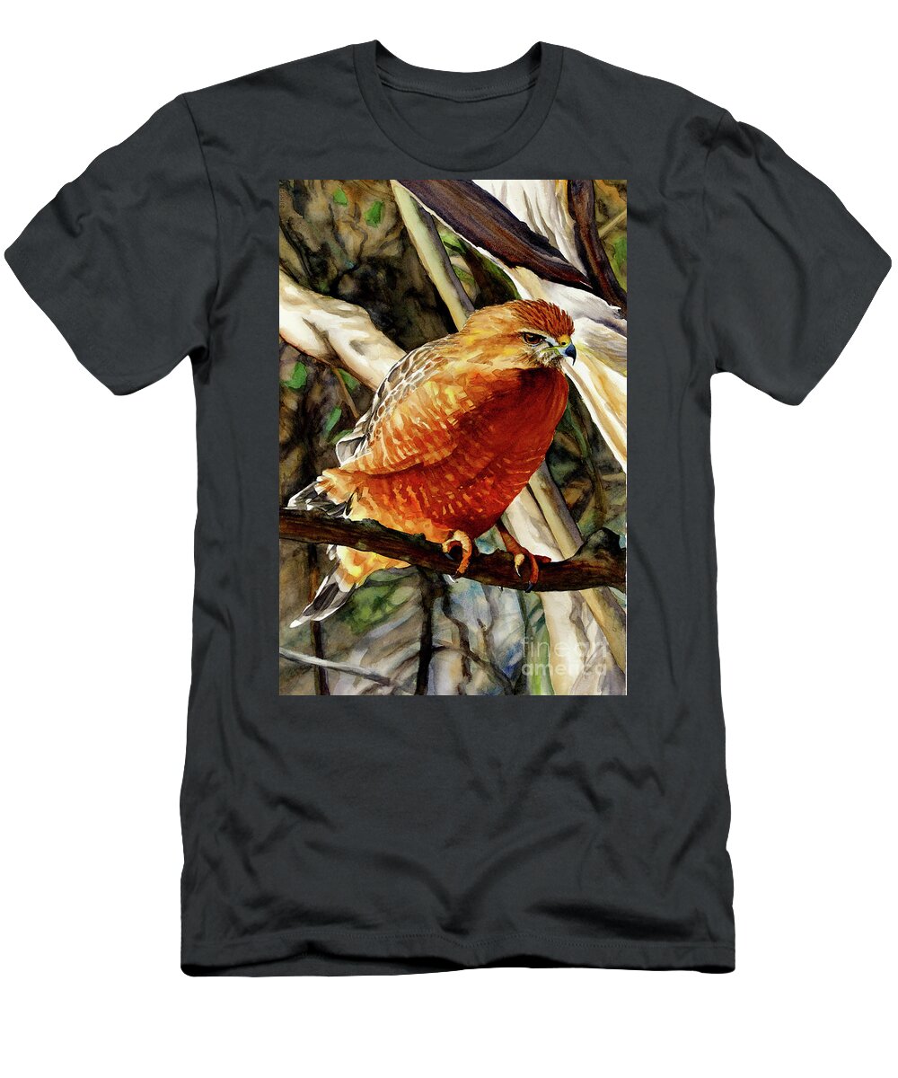 Placer Arts T-Shirt featuring the painting #431 Red-shouldered Hawk #431 by William Lum
