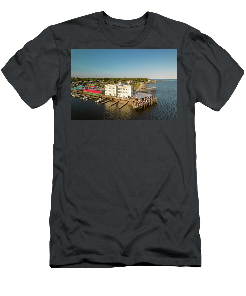 Aerial T-Shirt featuring the photograph Southport, NC #5 by Dave Guy