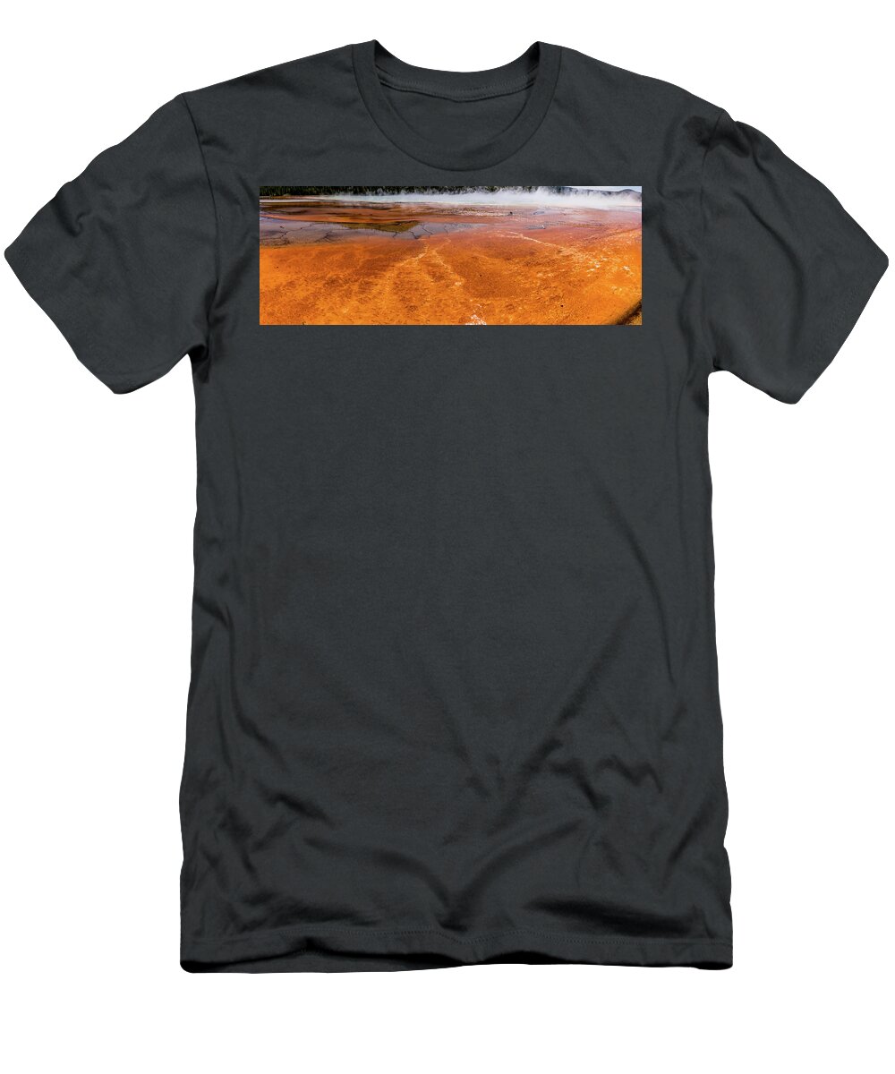 Travel T-Shirt featuring the photograph Grand Prismatic Spring in Yellowstone National Park #59 by Alex Grichenko
