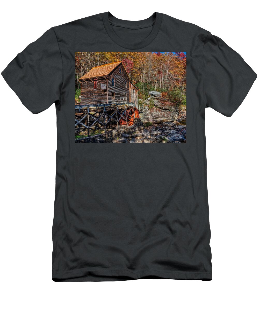 Glade Creek Grist Mill T-Shirt featuring the photograph Glade Creek Grist Mill #6 by Mountain Dreams