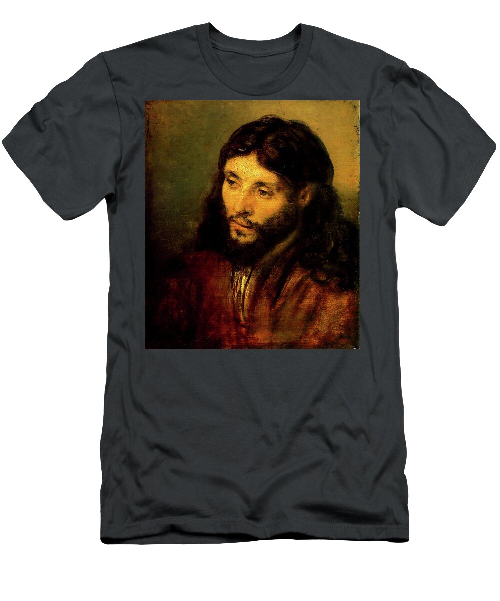 Christ T-Shirt featuring the painting Head of Christ by Rembrandt van Rijn