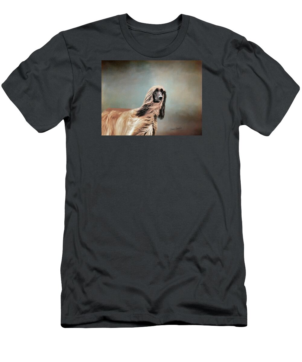 Afghan Hound T-Shirt featuring the digital art Untitled #6 by Diane Chandler