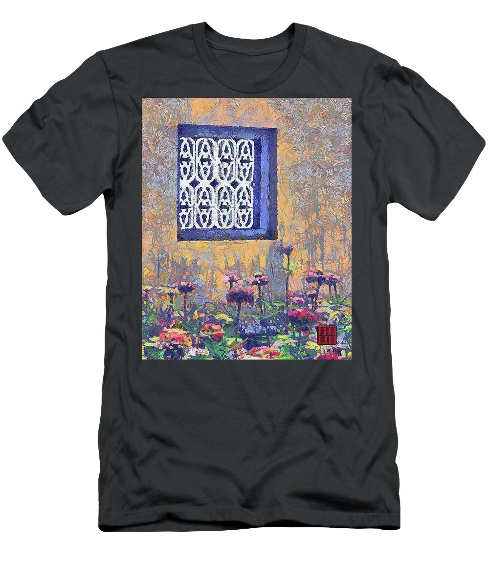 Abstract T-Shirt featuring the mixed media 683 A Kaleidoscope Of Color Under A Little Window, The Citadel, Hue, Vietnam by Richard Neuman Architectural Gifts