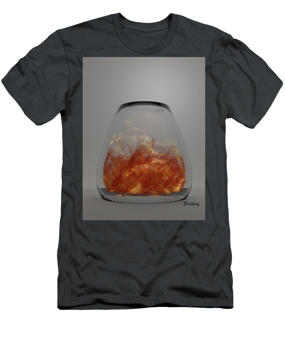 Nft T-Shirt featuring the digital art 701 Citronella Waves 2 by David Bridburg