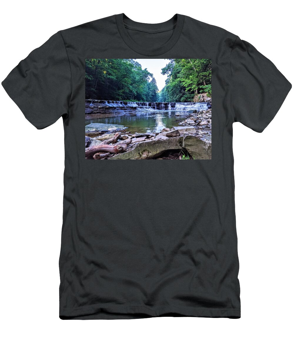 Waterfall T-Shirt featuring the photograph Henry Church Falls by Brad Nellis