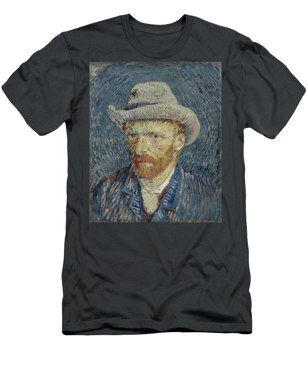 Pretty T-Shirt featuring the painting Self-Portrait with Grey Felt Hat #9 by Vincent van Gogh