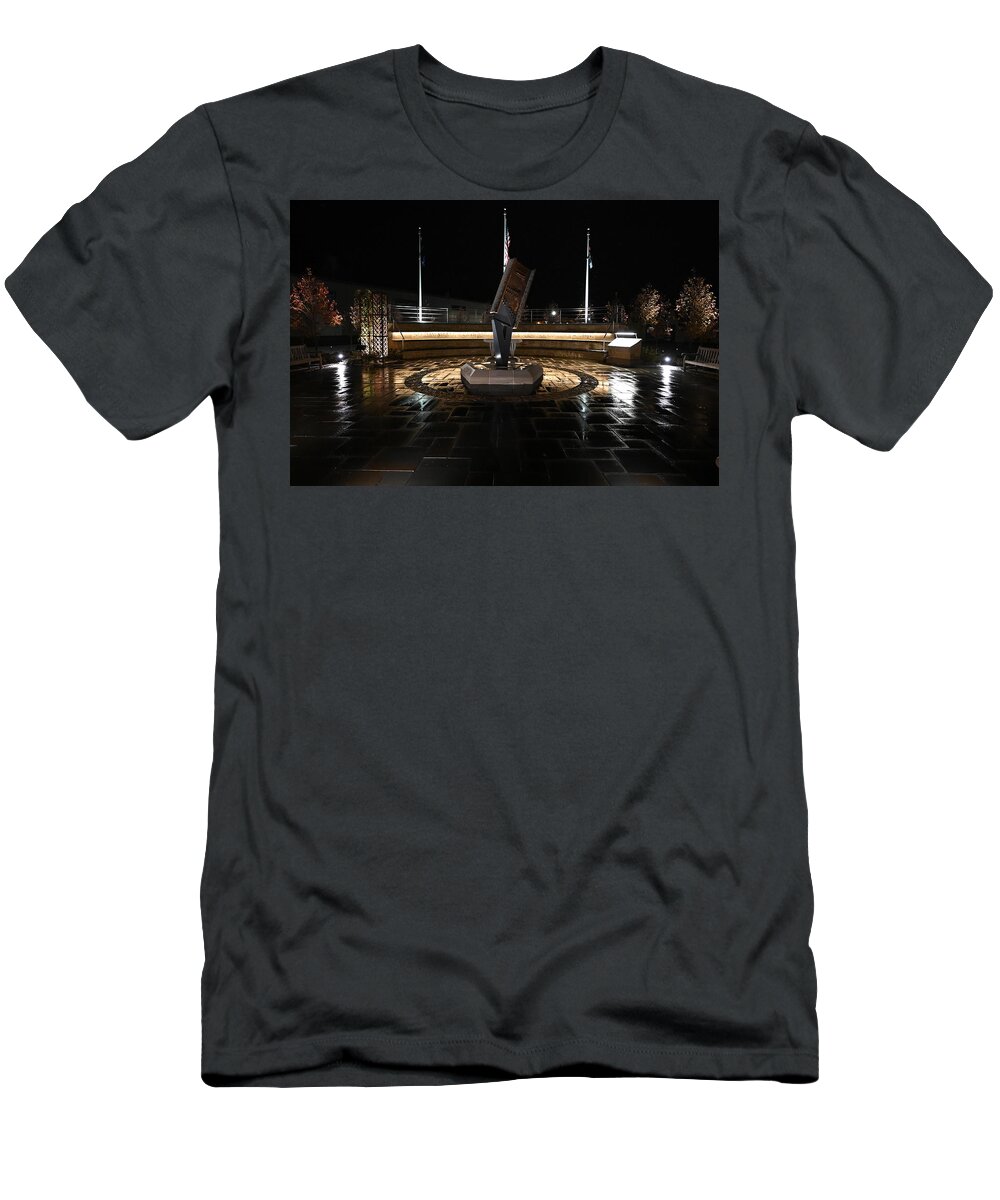 911 T-Shirt featuring the photograph 911 Memorial - Kewaskm by Todd Zabel