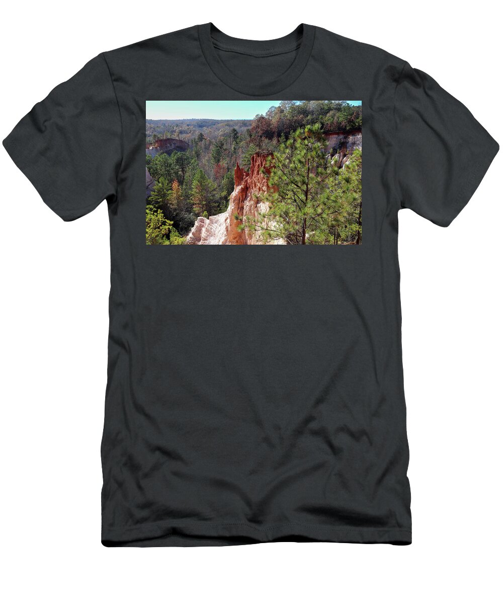 Providence Canyon State Park T-Shirt featuring the photograph A Deep Canyon Stare by Ed Williams