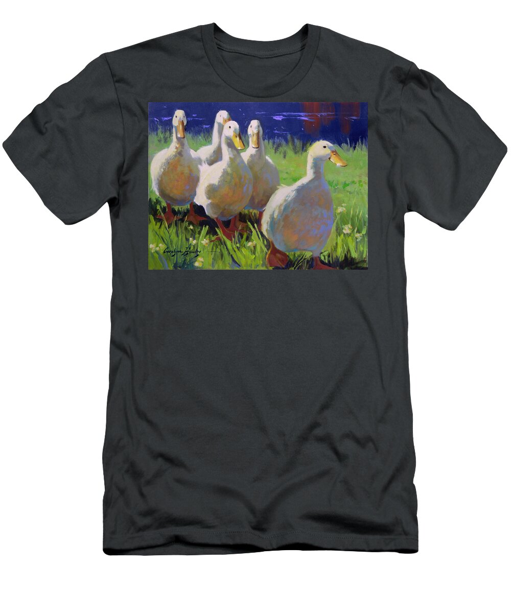 Farm Animals T-Shirt featuring the painting A Ducks Life by Carolyne Hawley