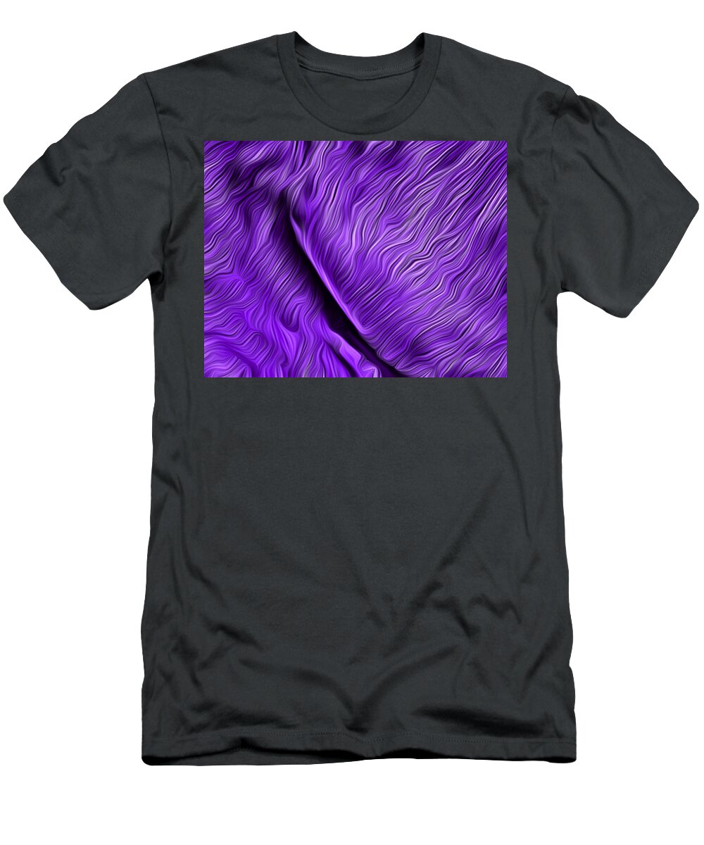 Digital T-Shirt featuring the digital art A Fold in Time - Purple by Ronald Mills