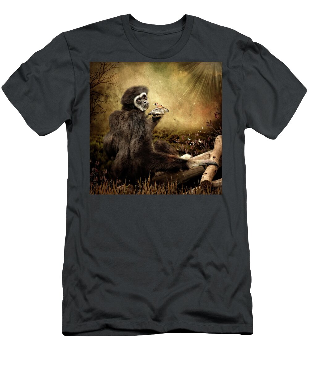 Monkey T-Shirt featuring the digital art A Friend by Maggy Pease