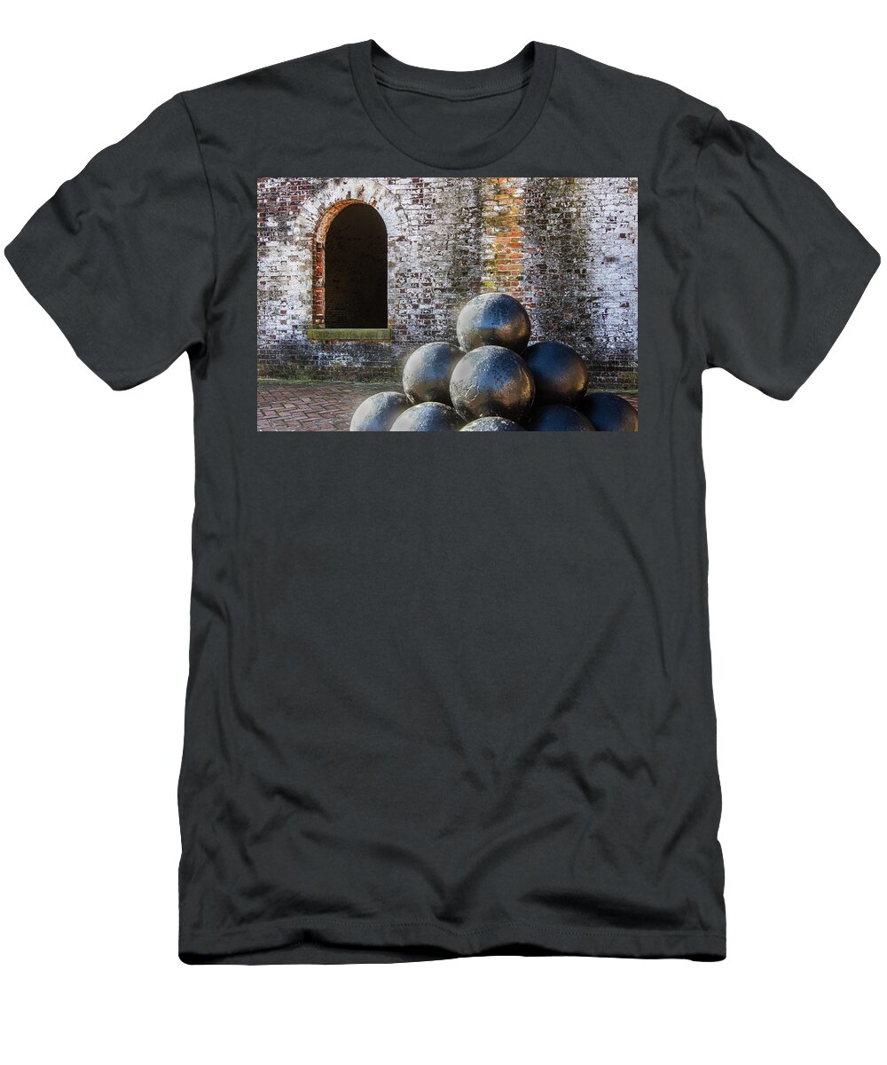Fort Macon T-Shirt featuring the photograph A Glimpse In Time at Fort Macon. by Bob Decker