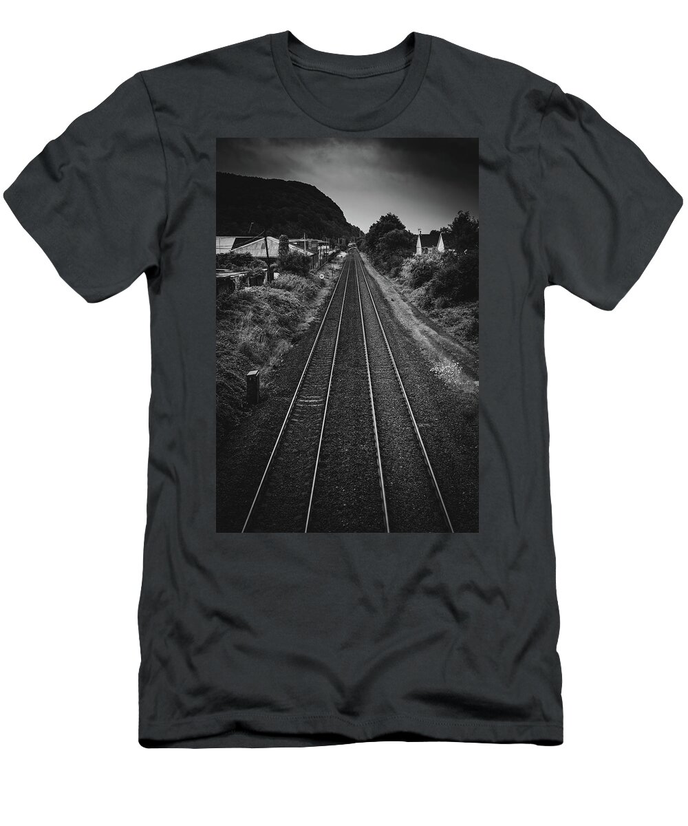Railway T-Shirt featuring the photograph A Gloom with a View by Gavin Lewis