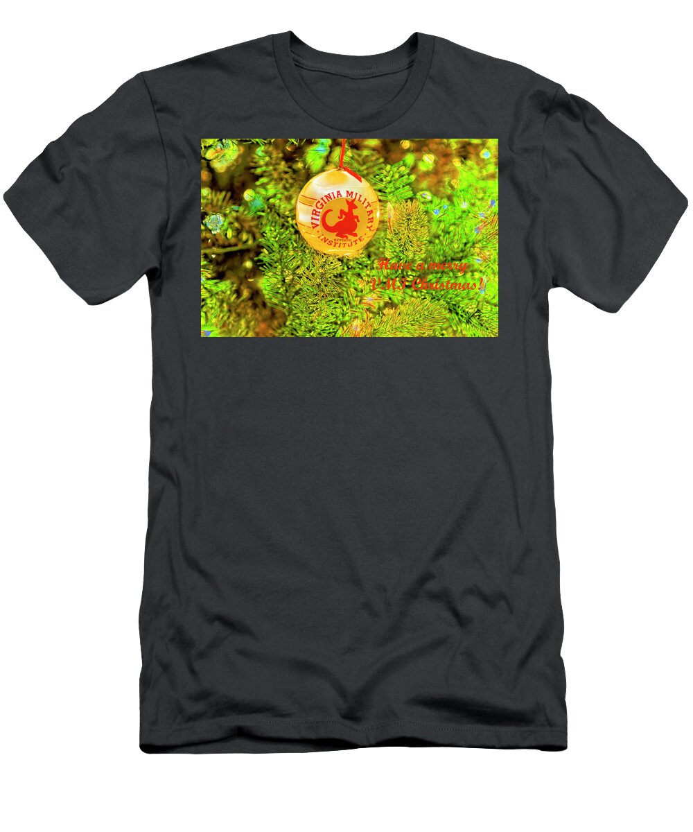 Christmas T-Shirt featuring the photograph A Merry VMI Christmas Card by Kay Brewer